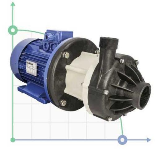Насос с магнитной муфтой DM 30 PVDF, VITON, 2,2 кВт, 134 мм