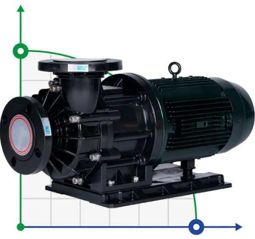 Насос із магнітною муфтою MP-HX-665 GFRPP, 1230L/min, 21m, 380V-TOSHIBA