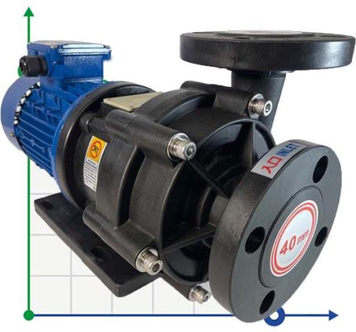 Насос із магнітною муфтою MP-HX-440 GFRPP, 240L/min, 12,3m, 380V, ABLE Motor
