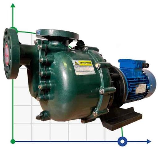 Насос хімічний QHB-50052 PVDF, 700L/min, 25,5 m, 380V, ABLE Motor, відцентровий самовсмоктуючий