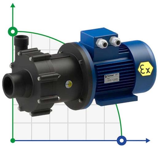 Насос ATEX з магнітною муфтою FLUIMAC COMPASS CM 15 PVDF, 1,1 кВт, 380В, Ex